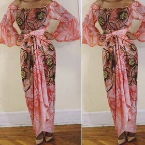 Off shoulder and wrap skirt